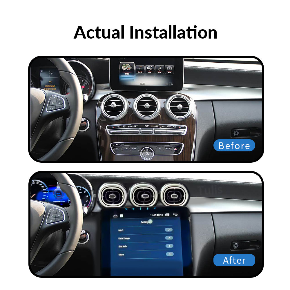 12.3" Mercedes Benz C Class GLC 2015-2022 Android Screen Navigation Car Radio With Carplay Android Auto