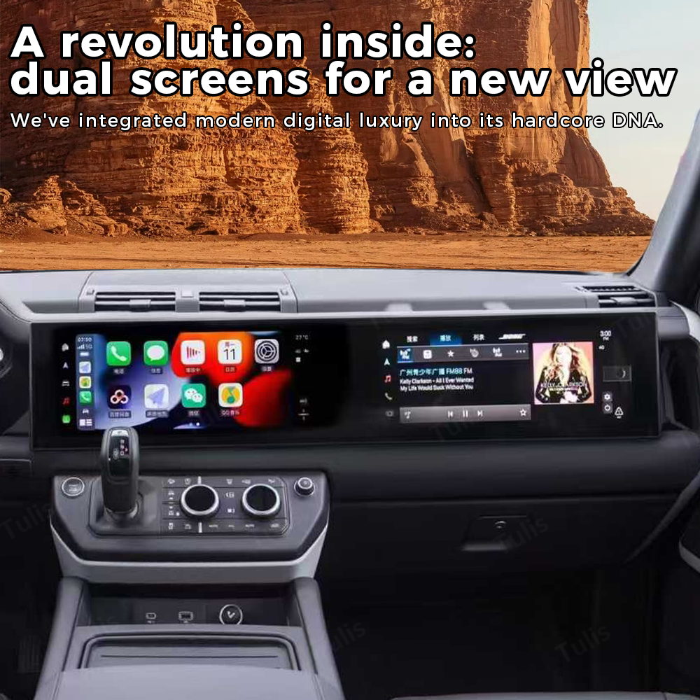 Land Rover Defender 2018-2023 Dual 12.3 Inch Android Screen Navigation Car Stereo With Carplay Android Auto