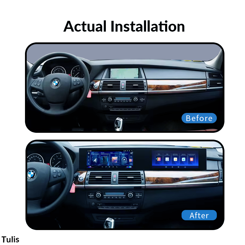 BMW X5 X6 E70 E71 2007-2013 Dual 12.3 Inch Android Screen Navigation Car Stereo With Carplay Android Auto