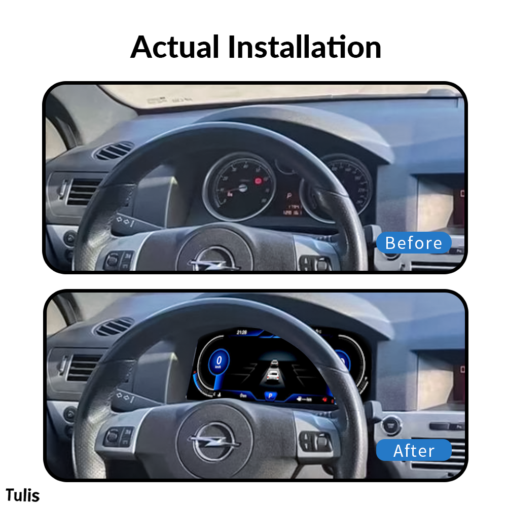 Opel Astra 2004-2010 Car Digital Cluster Instrument Virtual Cockpit Speedometer Dashboard Ghost Screen