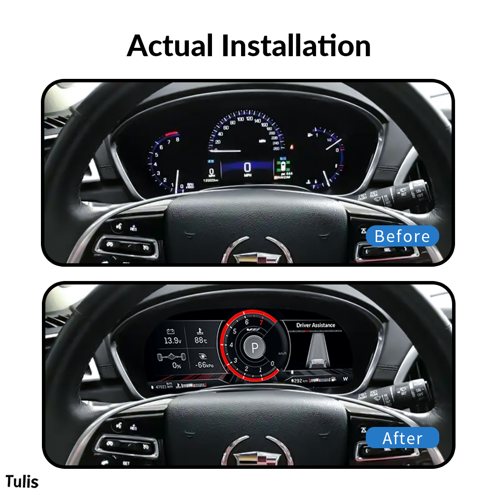 Cadillac SRX 2013-2015 Car Digital Cluster Instrument Virtual Cockpit Speedometer Dashboard Ghost Screen