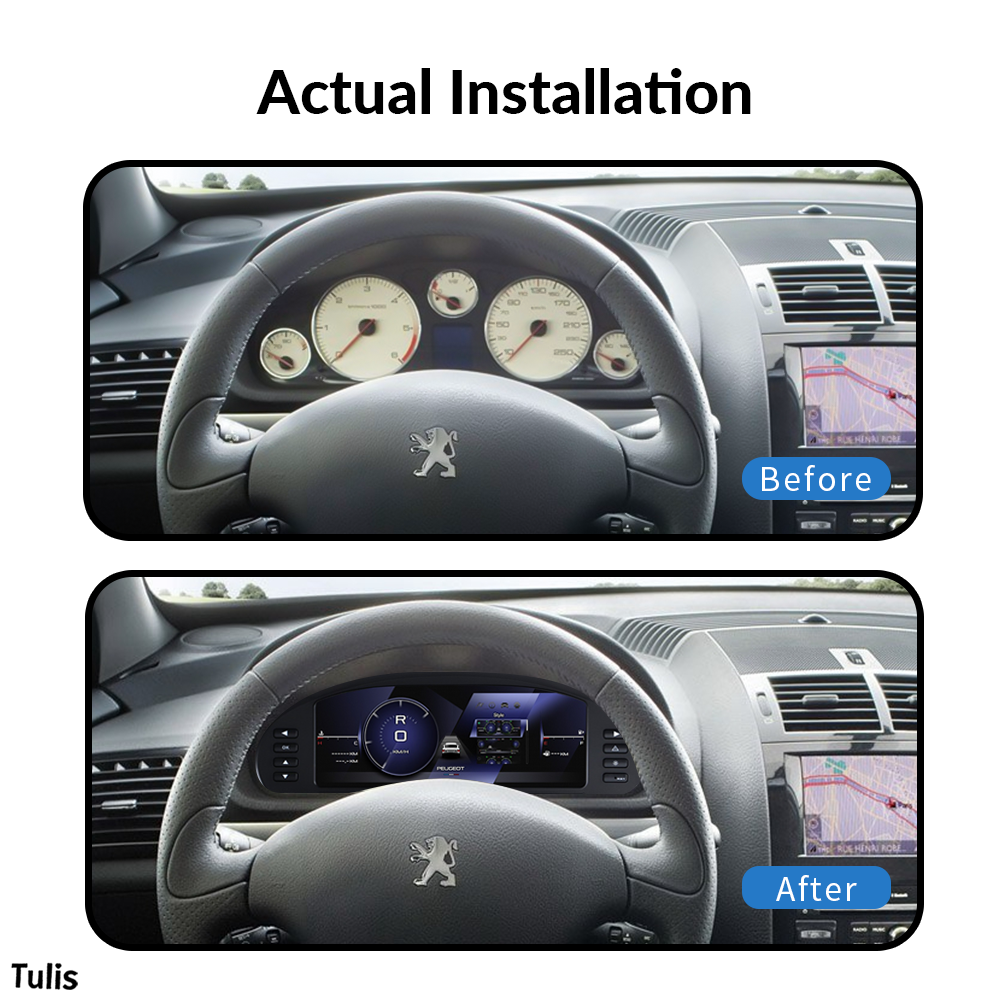  Peugeot 407 2004-2010 Car Digital Cluster Instrument Virtual Cockpit Speedometer Dashboard Ghost Screen