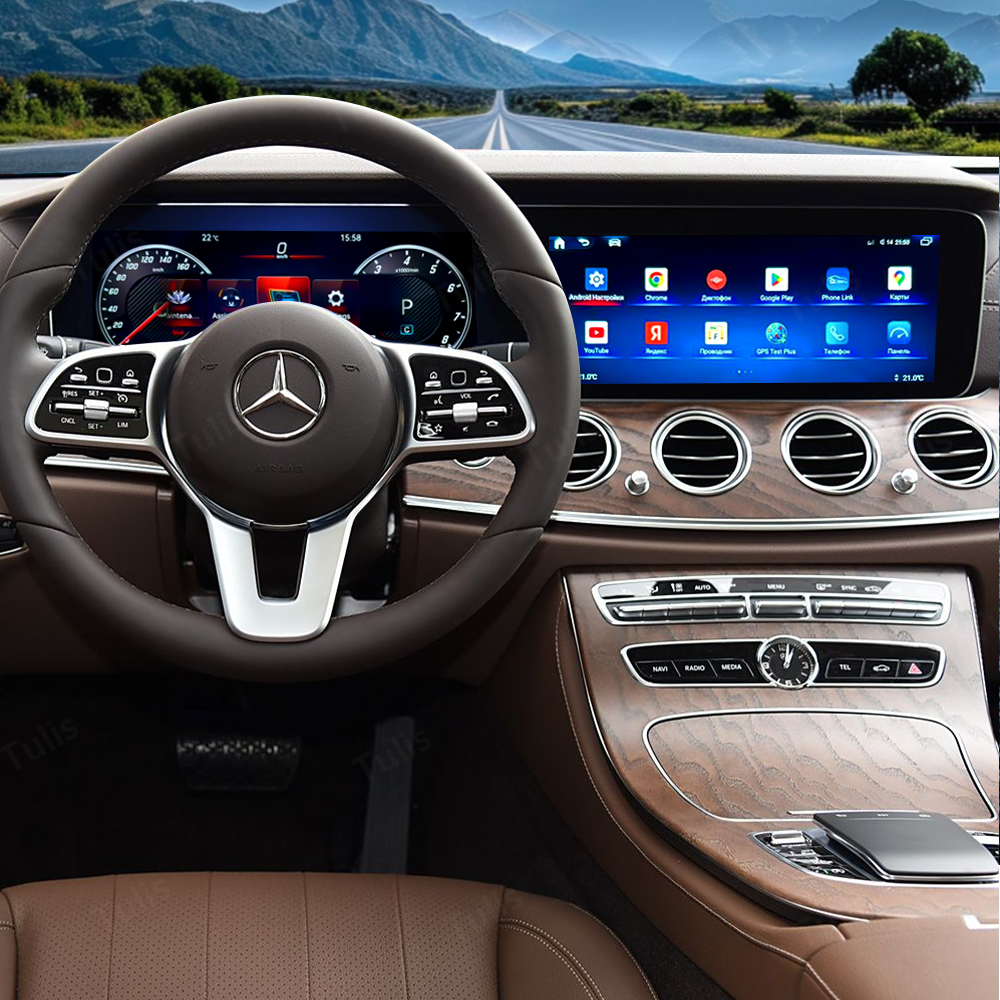  Mercedes Benz W213 E Class 2017-2019 Dual 12.3 Inch Android Screen Navigation Car Stereo With Carplay Android Auto