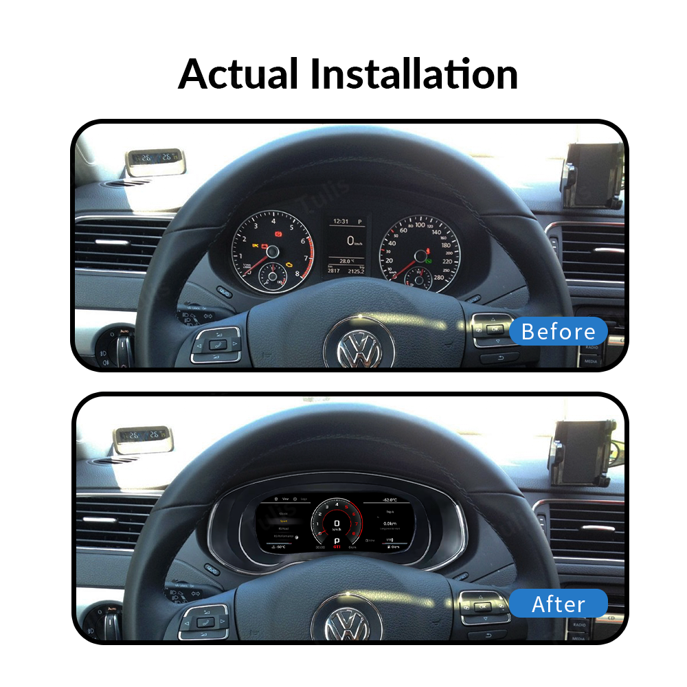 VW Sagitar 2012-2014 Car Digital Cluster Instrument Virtual Cockpit Speedometer Dashboard Ghost Screen