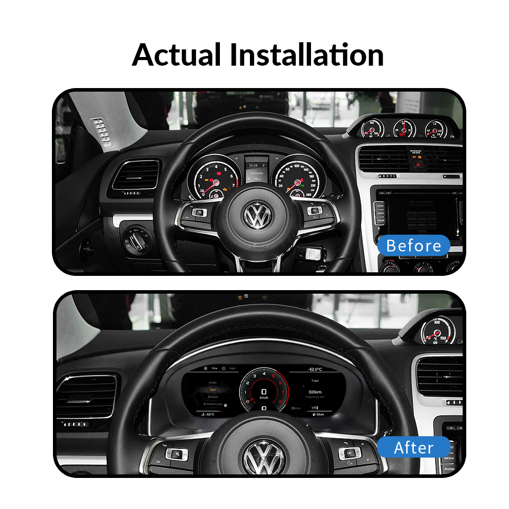 VW Scirocco 2009-2016 Car Digital Cluster Instrument Virtual Cockpit Speedometer Dashboard Ghost Screen