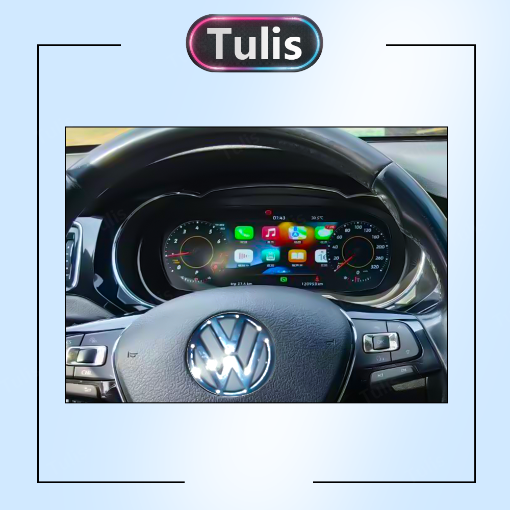 VW Sagitar 2015-2018 Car Digital Cluster Instrument Virtual Cockpit Speedometer Dashboard Ghost Screen