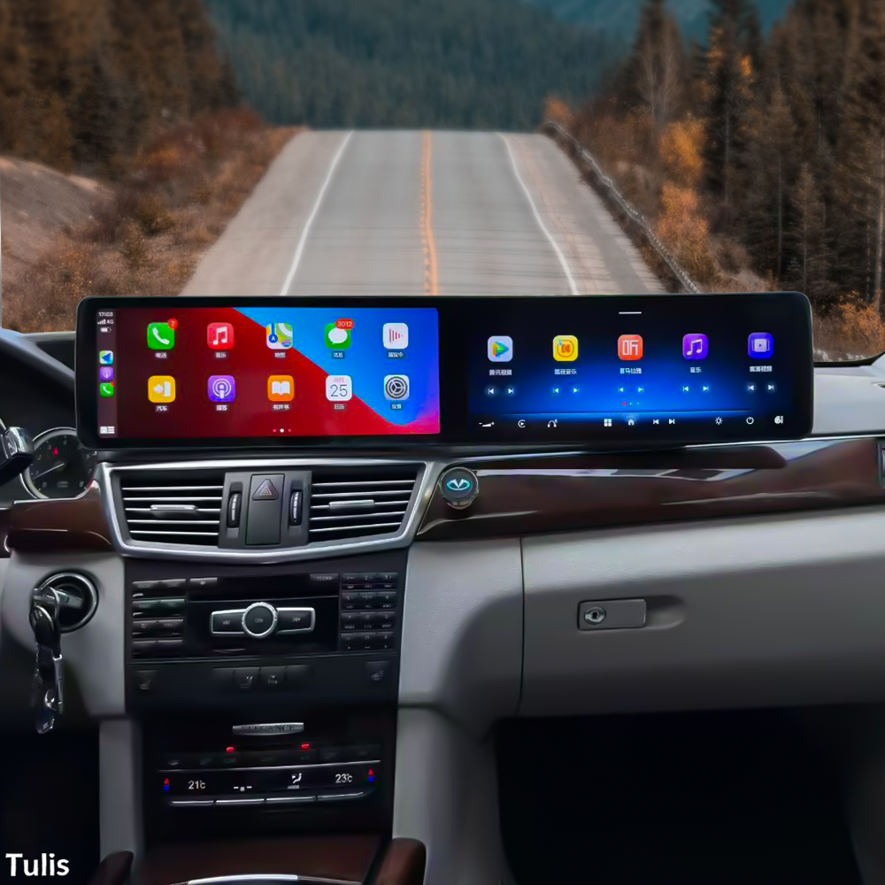 Mercedes-Benz E Class W212 2009-2015 Dual 12.3 Inch Android Screen Navigation Car Stereo With Carplay Android Auto
