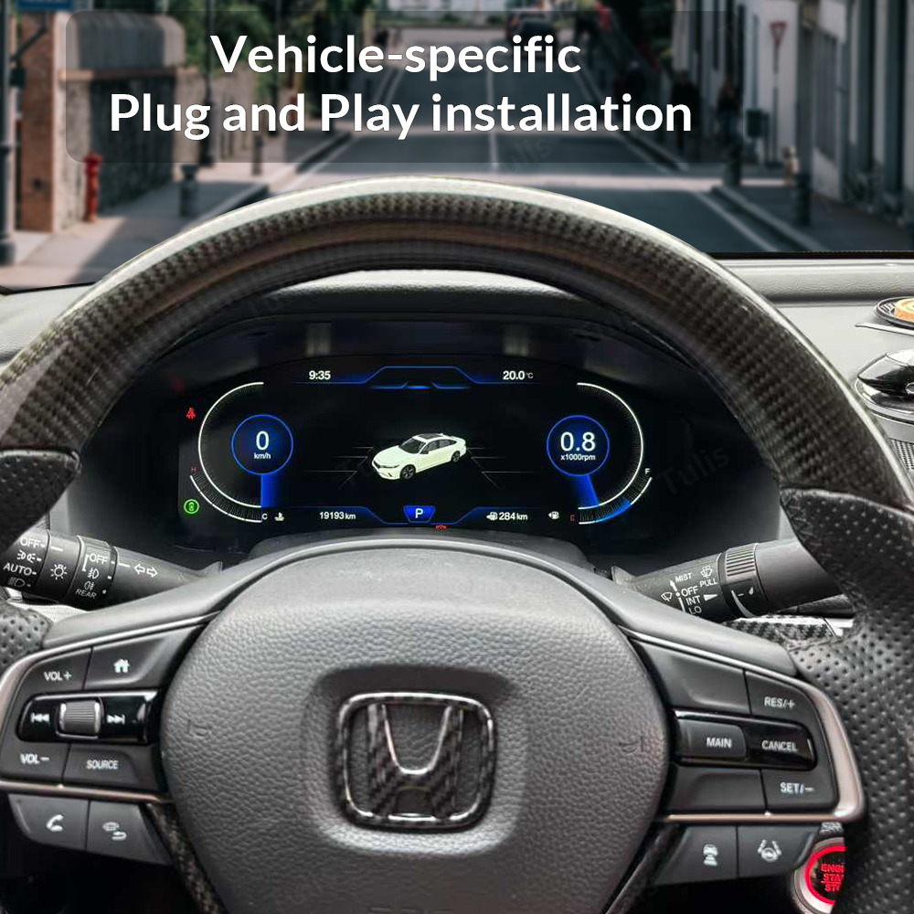 Tenth Generation Honda Accord 2018-2022 12.3" Car Digital Cluster Instrument Virtual Cockpit Speedometer Dashboard Ghost Screen