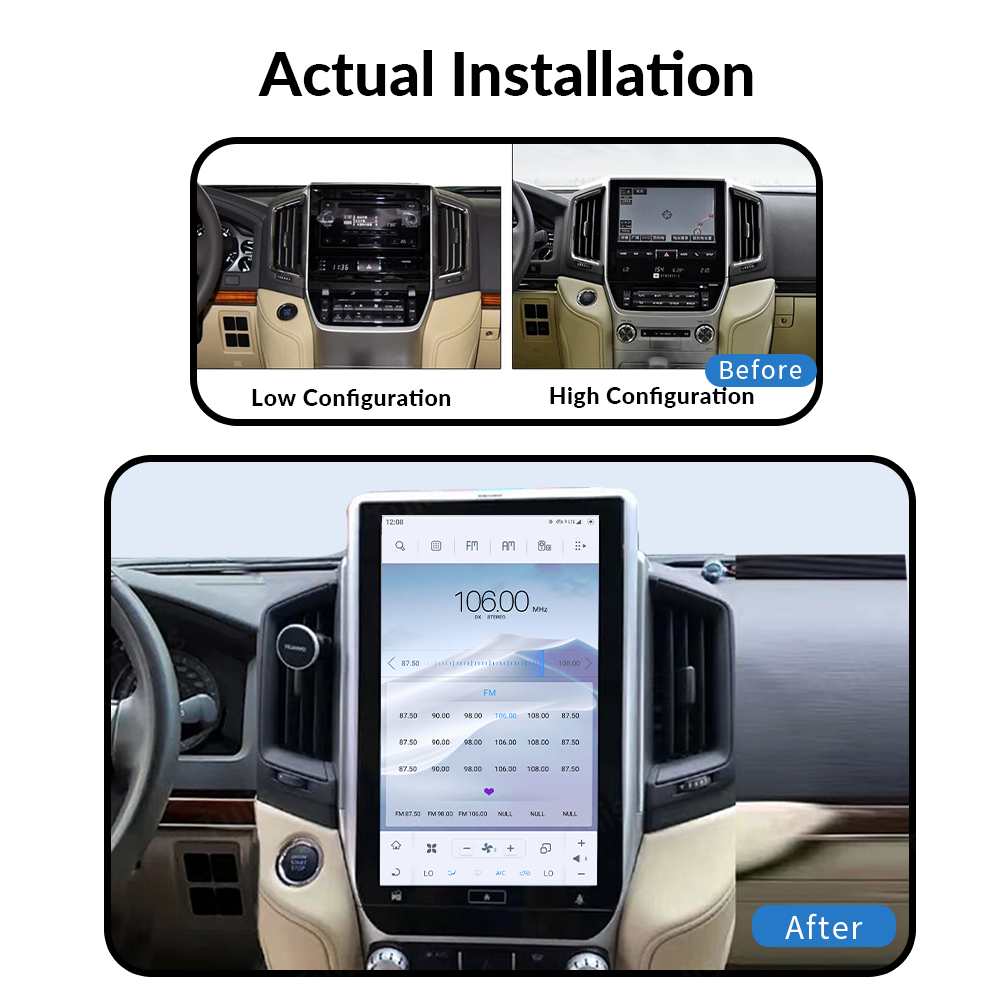13.6“ Tesla Stlye Toyota Land Cruiser LC200 2016-2019 Android Screen Navigation Car Radio With Carplay Android Auto