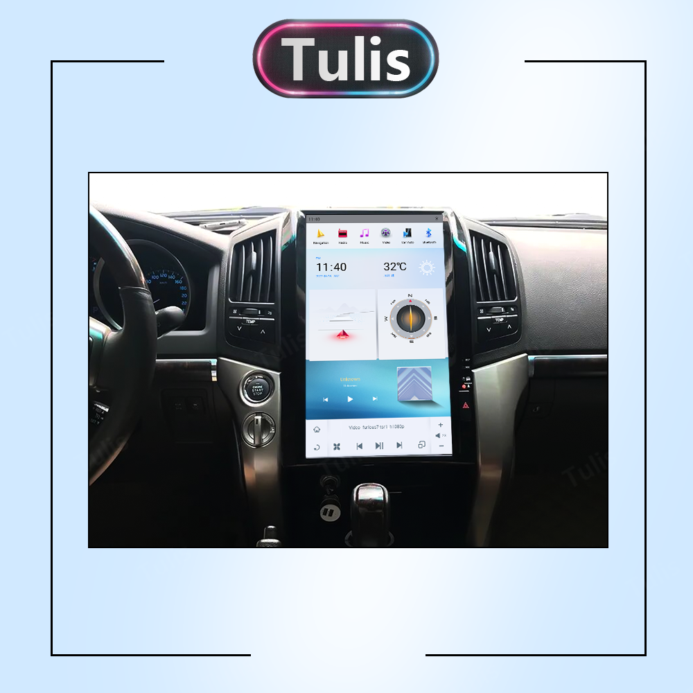 16“ Tesla Stlye Toyota Land Cruiser LC200 2008-2015 Android Screen Navigation Car Radio With Carplay Android Auto