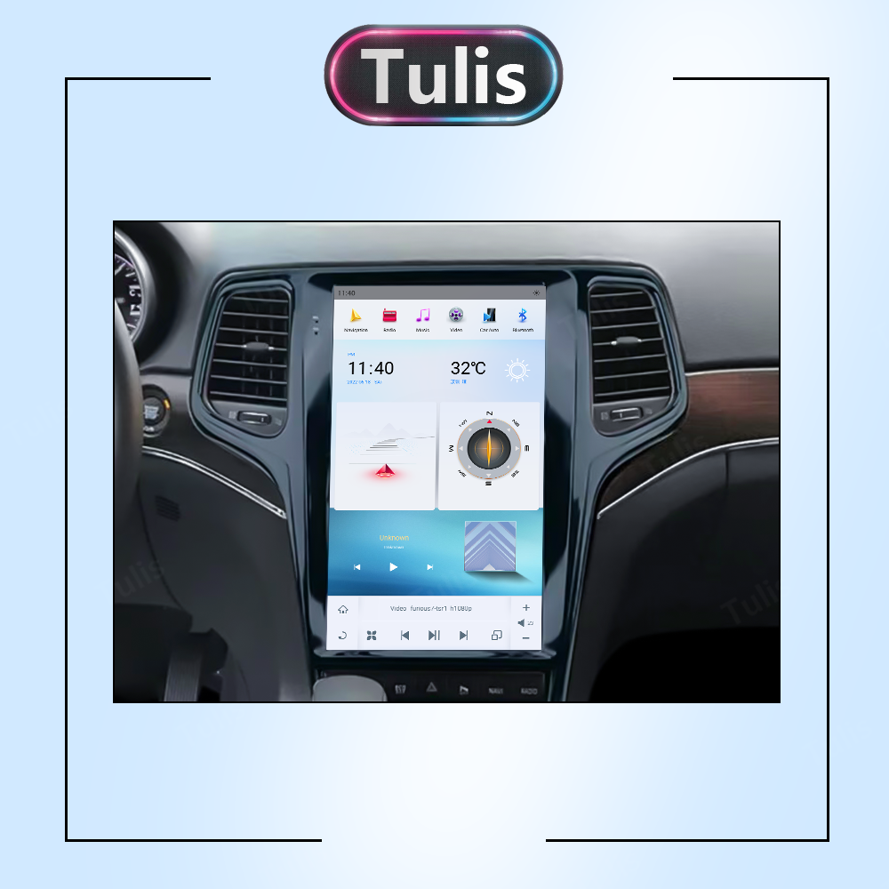 13.6“ Tesla Stlye Jeep Grand Cherokee 2014-2020 Android Screen Navigation Car Radio With Carplay Android Auto