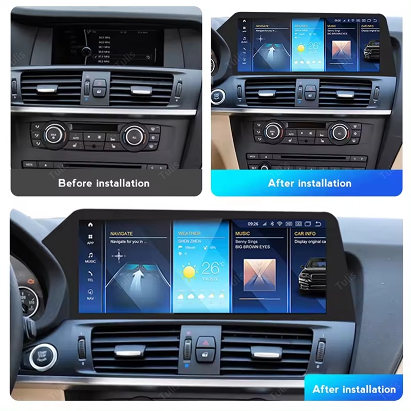 Tulis Android 13 Touch Screen Car Multimedia Player For BMW X3 F25 X4 F26 2011-2017 With Auto Radio