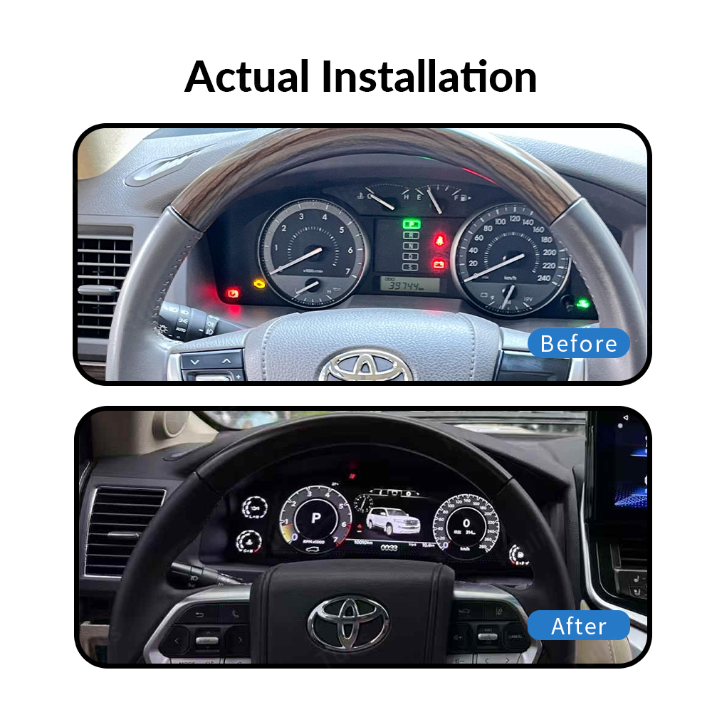 Toyota Land Cruiser 2008-2021 Car Digital Cluster Instrument Virtual Cockpit Speedometer Dashboard Ghost Screen