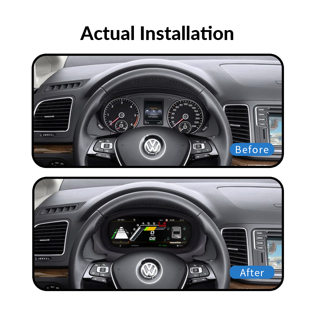 VW Sharan 2012-2019 Car Digital Cluster Instrument Virtual Cockpit Speedometer Dashboard Ghost Screen