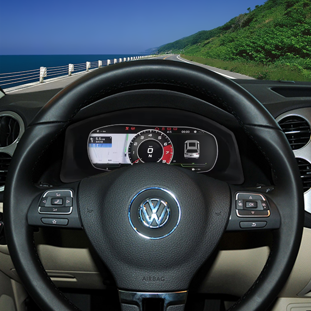 VW Tiguan 2010-2017 Car Digital Cluster Instrument Virtual Cockpit Speedometer Dashboard Ghost Screen
