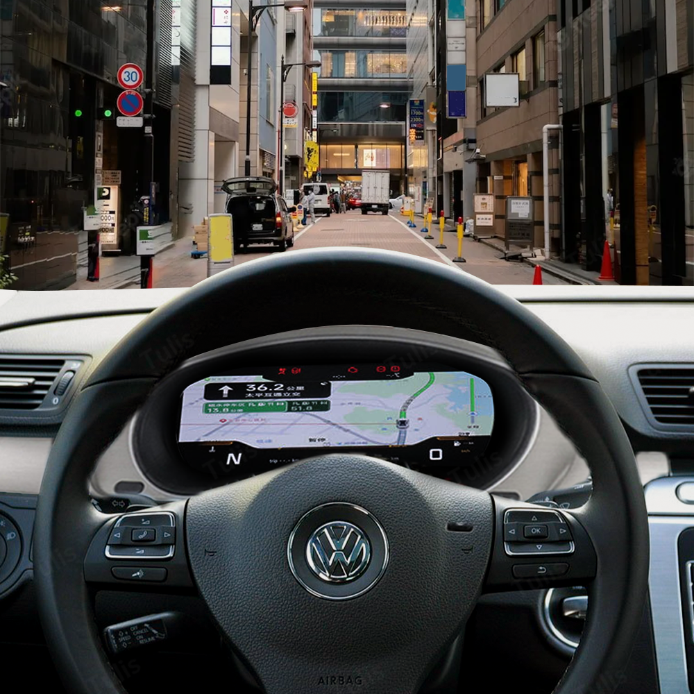 VW CC 2010-2018 Car Digital Cluster Instrument Virtual Cockpit Speedometer Dashboard Ghost Screen