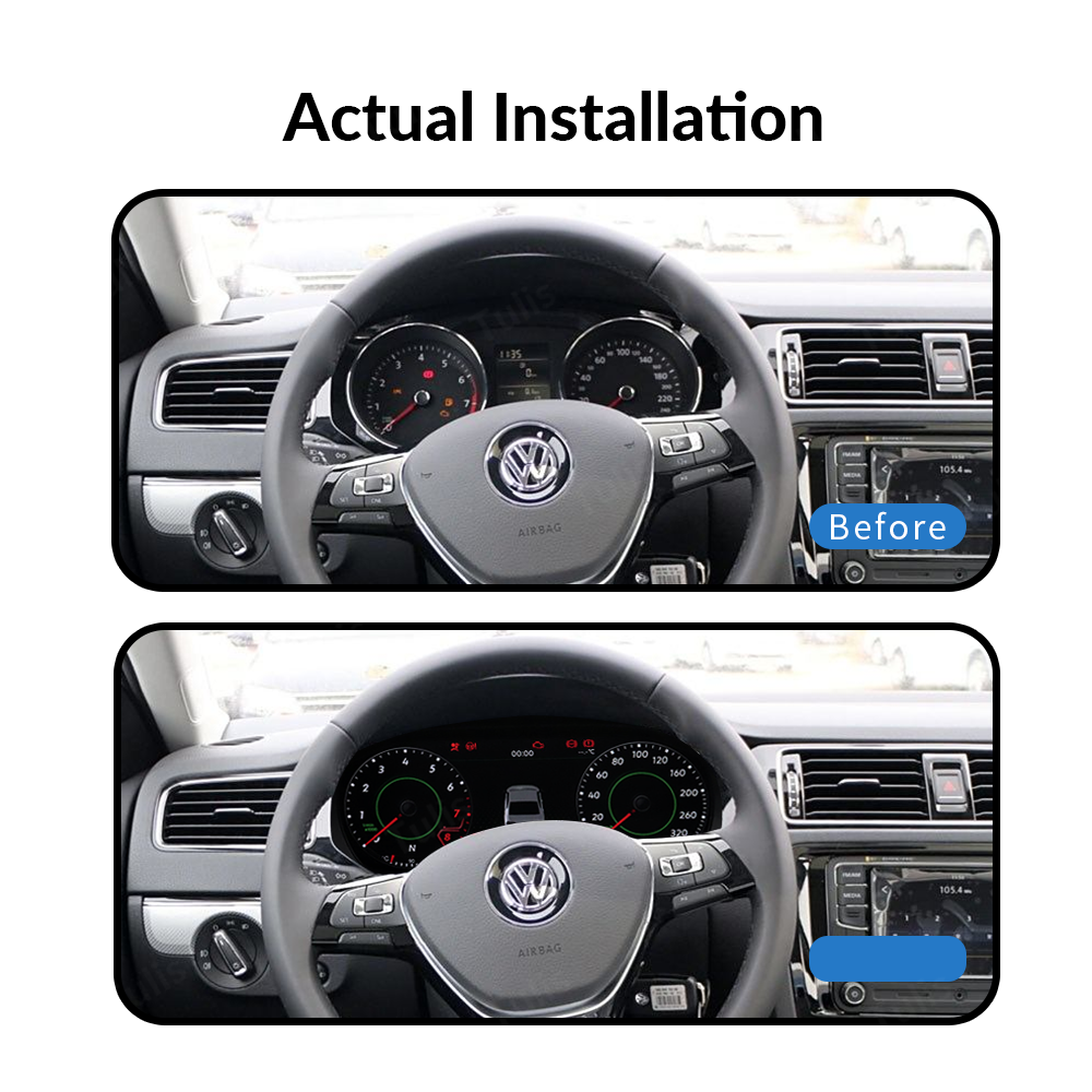 VW Sagitar 2015-2018 Car Digital Cluster Instrument Virtual Cockpit Speedometer Dashboard Ghost Screen