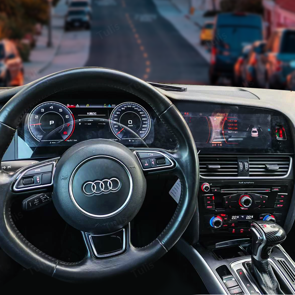 Audi A4 2009-2016 Dual Screen Car Digital Cluster Instrument Virtual Cockpit Speedometer Dashboard Ghost Screen