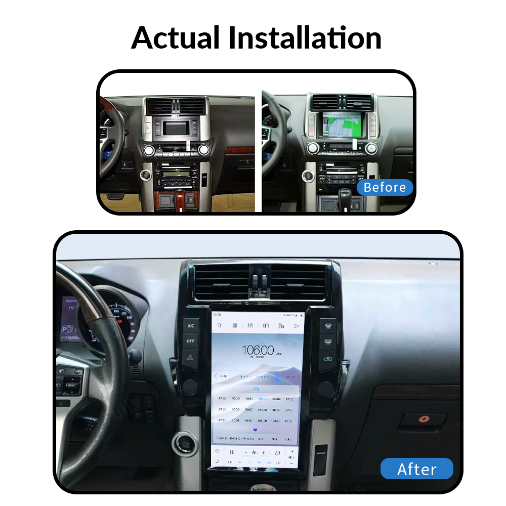 13.6“ Tesla Stlye Toyota Prado 2010-2013 Android Screen Navigation Car Radio With Carplay Android Auto