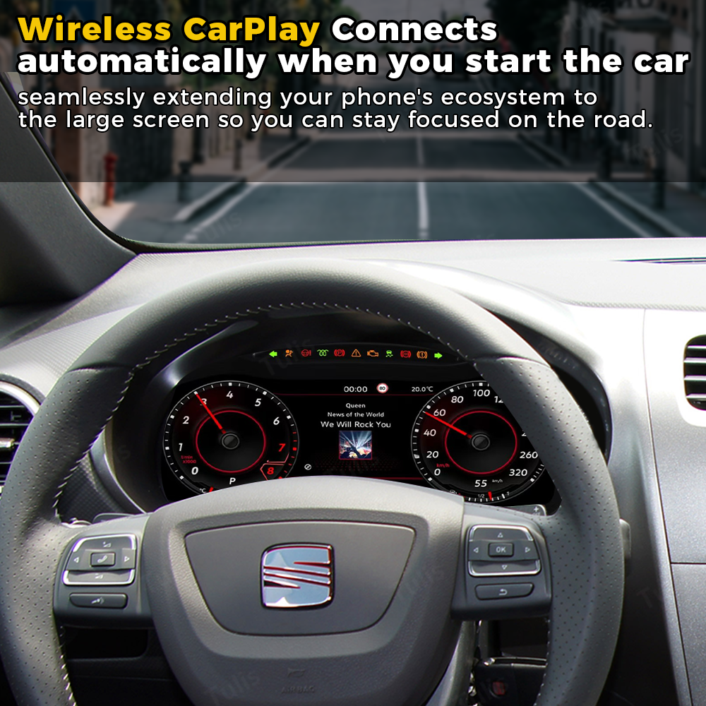 VW Seat Leon 2009-2012 Digital Cluster Instrument Virtual Cockpit Speedometer Dashboard Ghost Screen