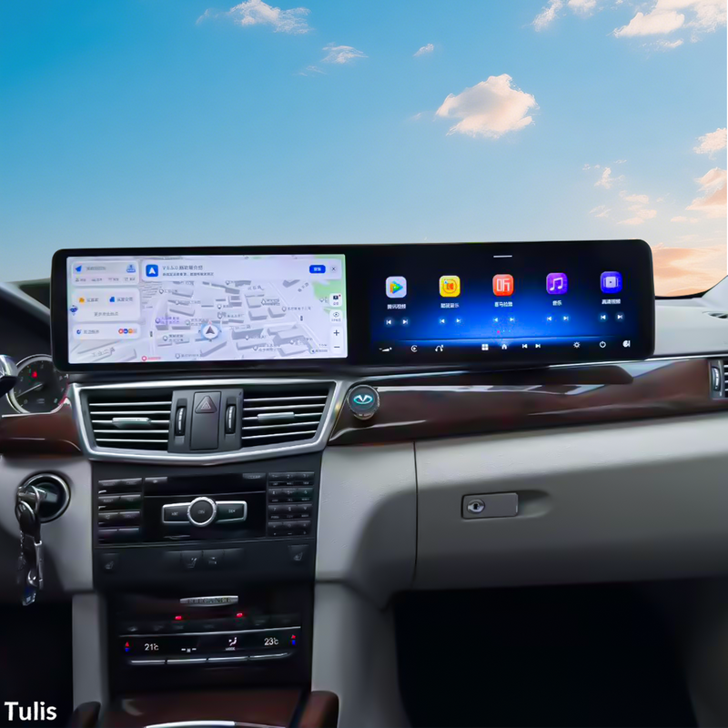 Mercedes-Benz E Class W212 2009-2015 Dual 12.3 Inch Android Screen Navigation Car Stereo With Carplay Android Auto