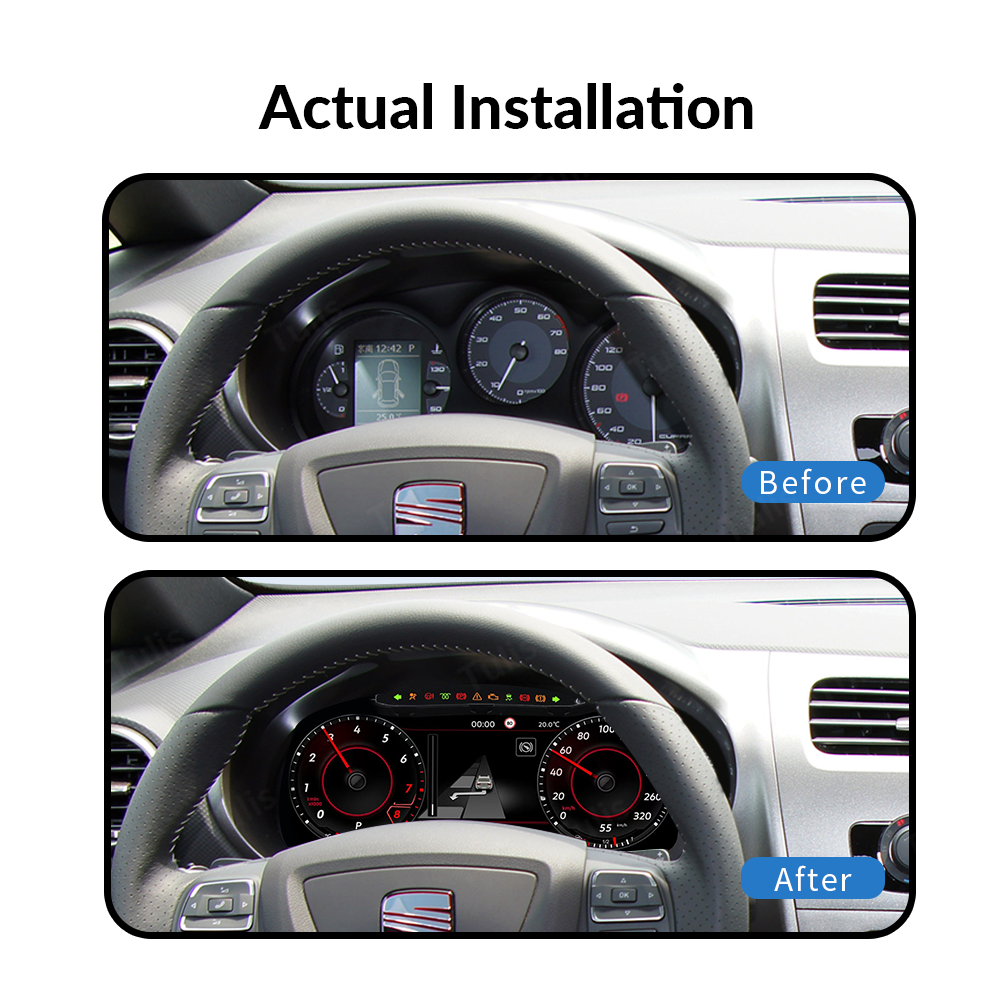 VW Seat Leon 2009-2012 Digital Cluster Instrument Virtual Cockpit Speedometer Dashboard Ghost Screen