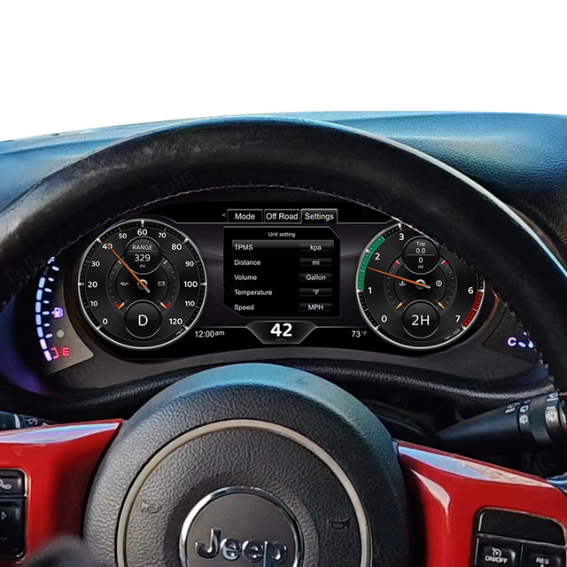 Jeep Wrangler 2007-2010 Digital Dluster and Android Screen Navigation Car Radio With Carplay Android Auto