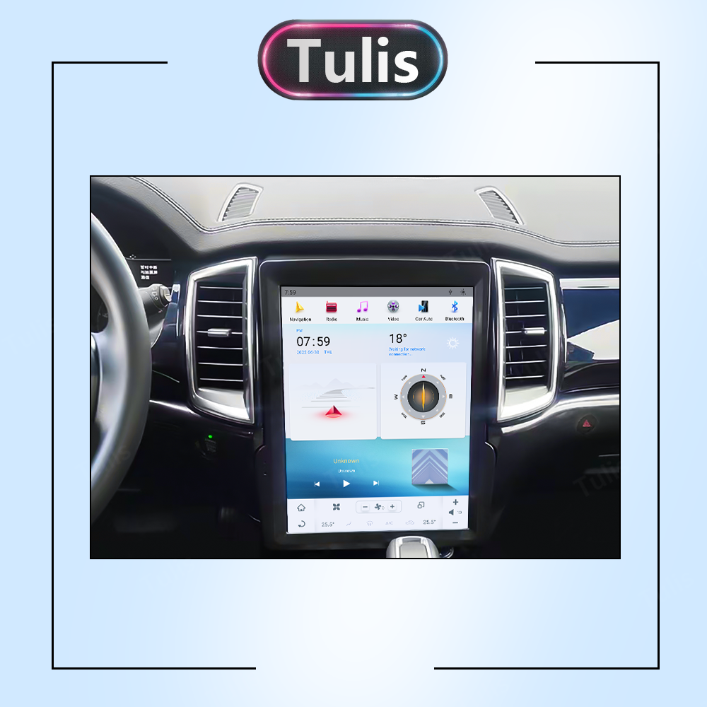 12.1 inch Tesla Style Ford Ranger 2016-2020 Android Screen Navigation Car Radio With Carplay Android Auto