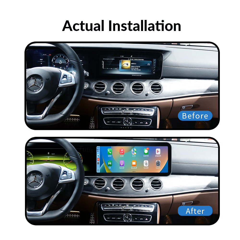 Mercedes Benz E Class 2017-2019 Dual 12.3 Inch Android Screen Navigation Car Stereo With Carplay Android Auto