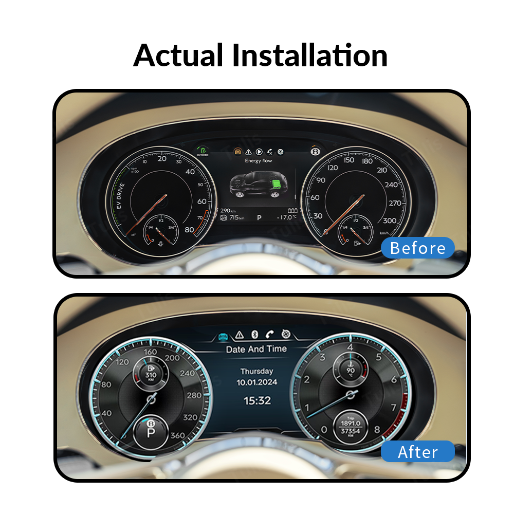Bentley Bentayga 2016-2019 Car Digital Cluster Instrument Virtual Cockpit Speedometer Dashboard Ghost Screen
