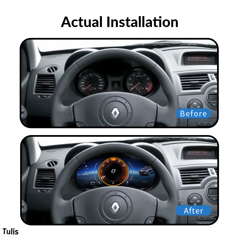 Renault Koleos Megane 2016-2023 Car Digital Cluster Instrument Virtual Cockpit Speedometer Dashboard Ghost Screen