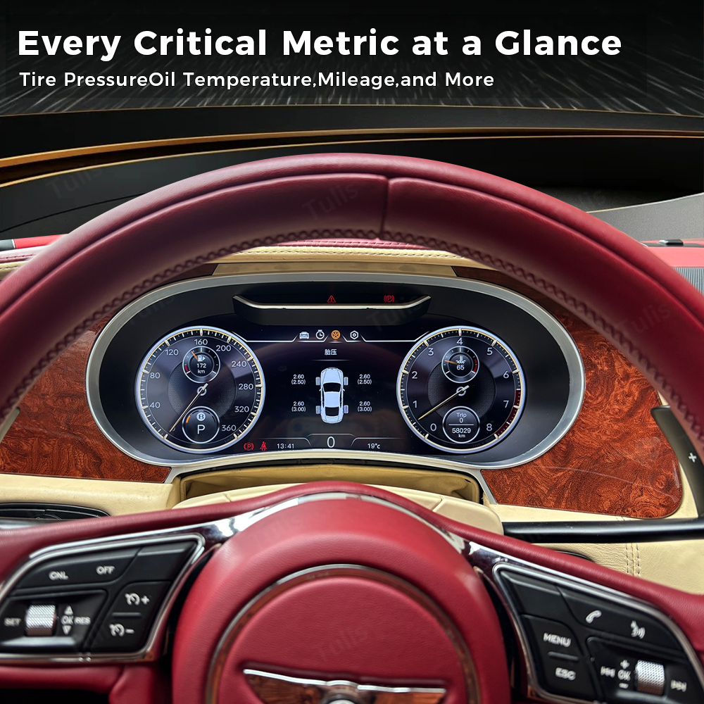 Bentley Continental GT Flying Spur 2005-2012 Car Digital Cluster Instrument Virtual Cockpit Speedometer Dashboard Ghost Screen