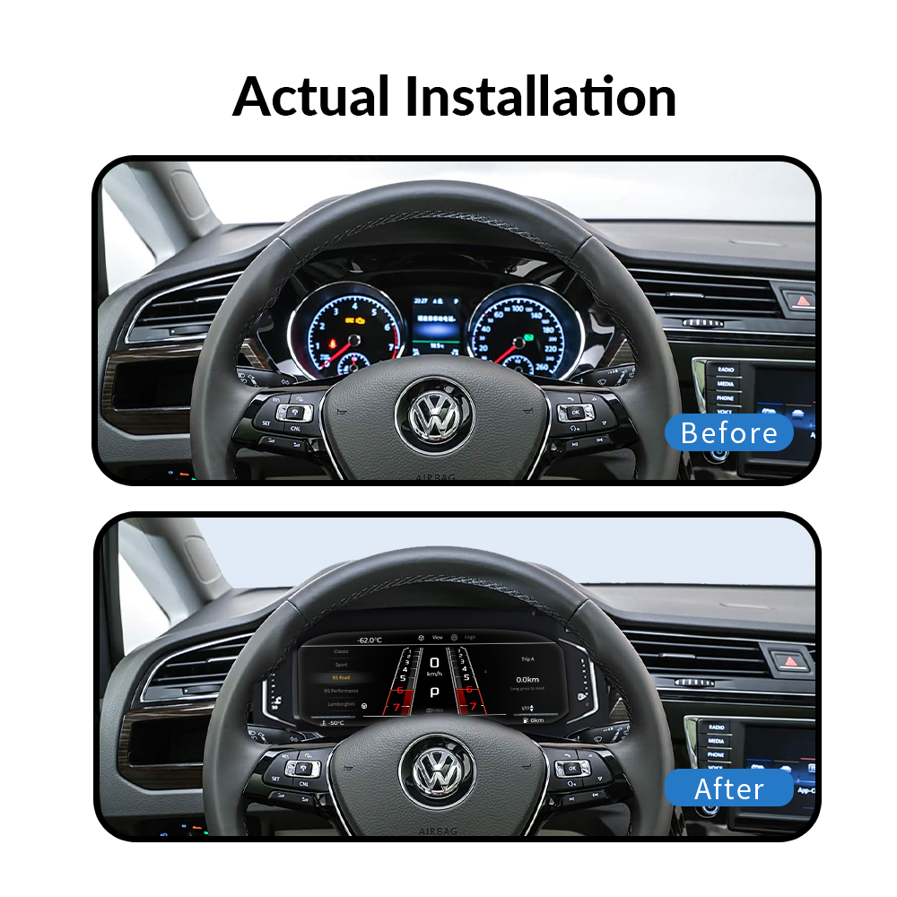 VW Touran 2016-2024 Car Digital Cluster Instrument Virtual Cockpit Speedometer Dashboard Ghost Screen