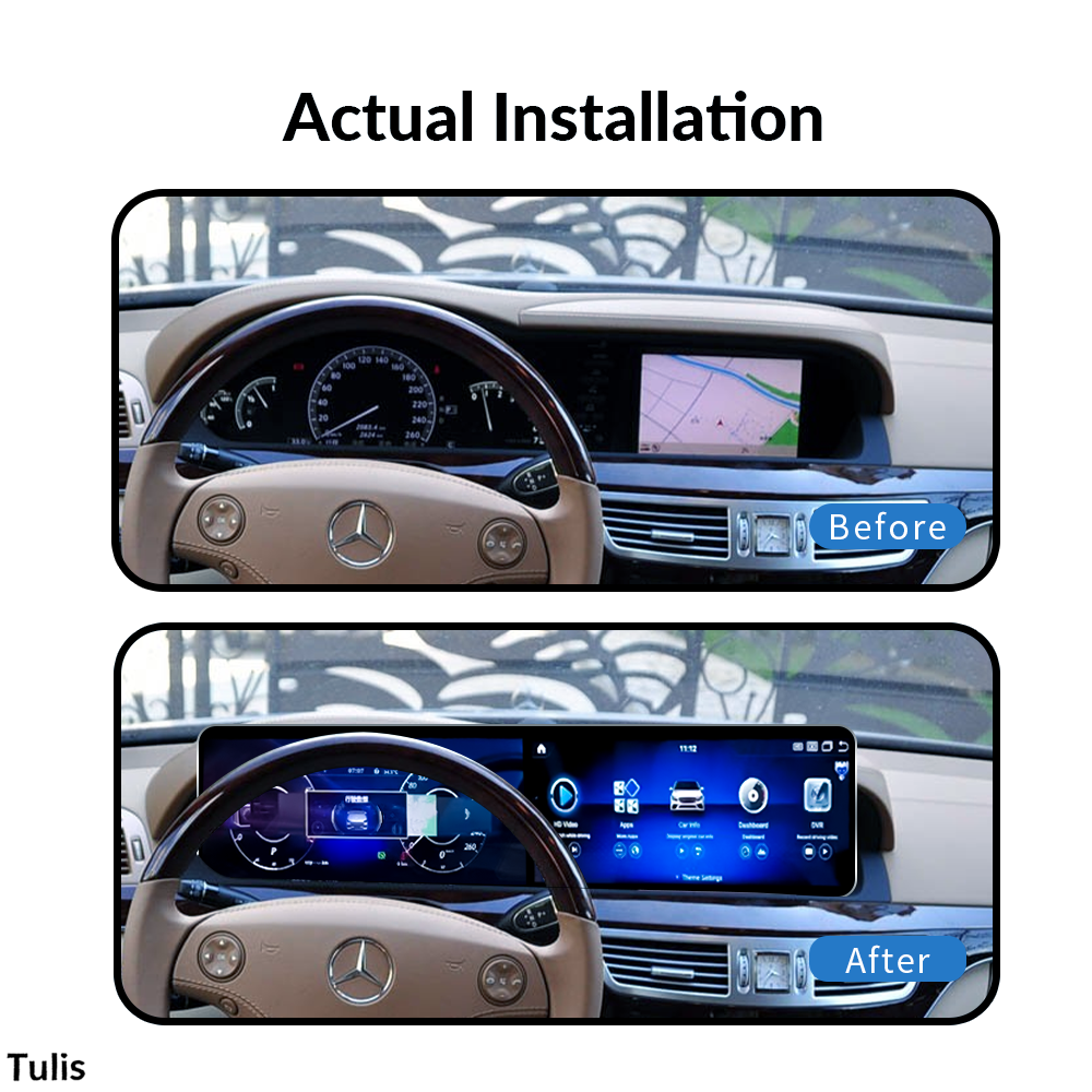 Mercedes Benz S Class 2005-2013 Dual 12.3 Inch Android Screen Navigation Car Stereo With Carplay Android Auto