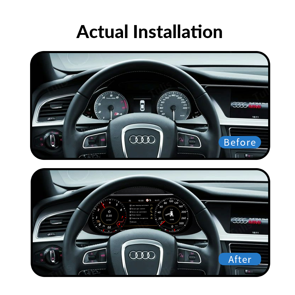 Audi A4 S4 RS4 2008-2012 2013-2015 Car Digital Cluster Instrument Virtual Cockpit Speedometer Dashboard Ghost Screen
