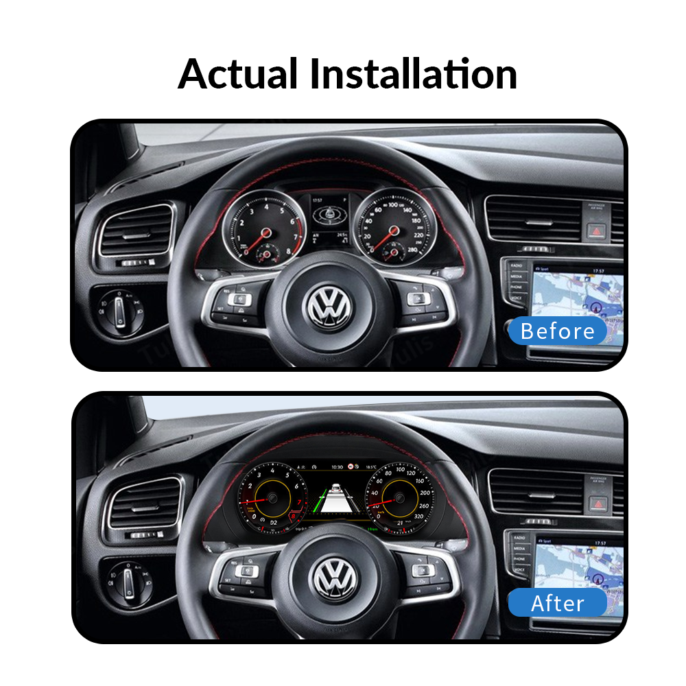 VW Golf6 2010-2013 Car Digital Cluster Instrument Virtual Cockpit Speedometer Dashboard Ghost Screen