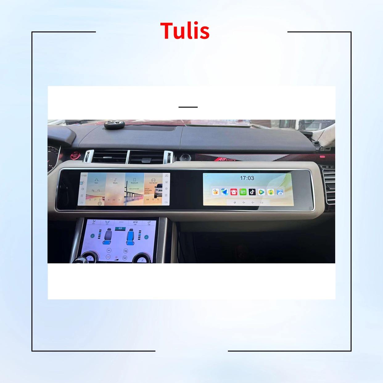 Tulis 12.3 Inch Dual Android Radio Headunit Navigation For Range Rover Sport L494 Vogue L405 2013-2017 With Co-pilot Screen