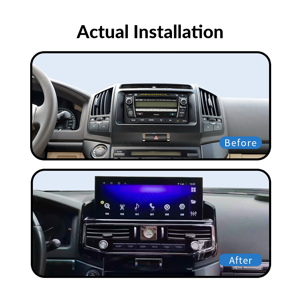12.3“ Toyota Land Cruiser LC200 2008-2015 Android Screen Navigation Car Radio With Carplay Android Auto