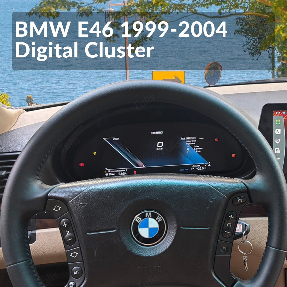 BMW E46 1999-2004 Car Digital Cluster Instrument Virtual Cockpit Speedometer Dashboard Ghost Screen