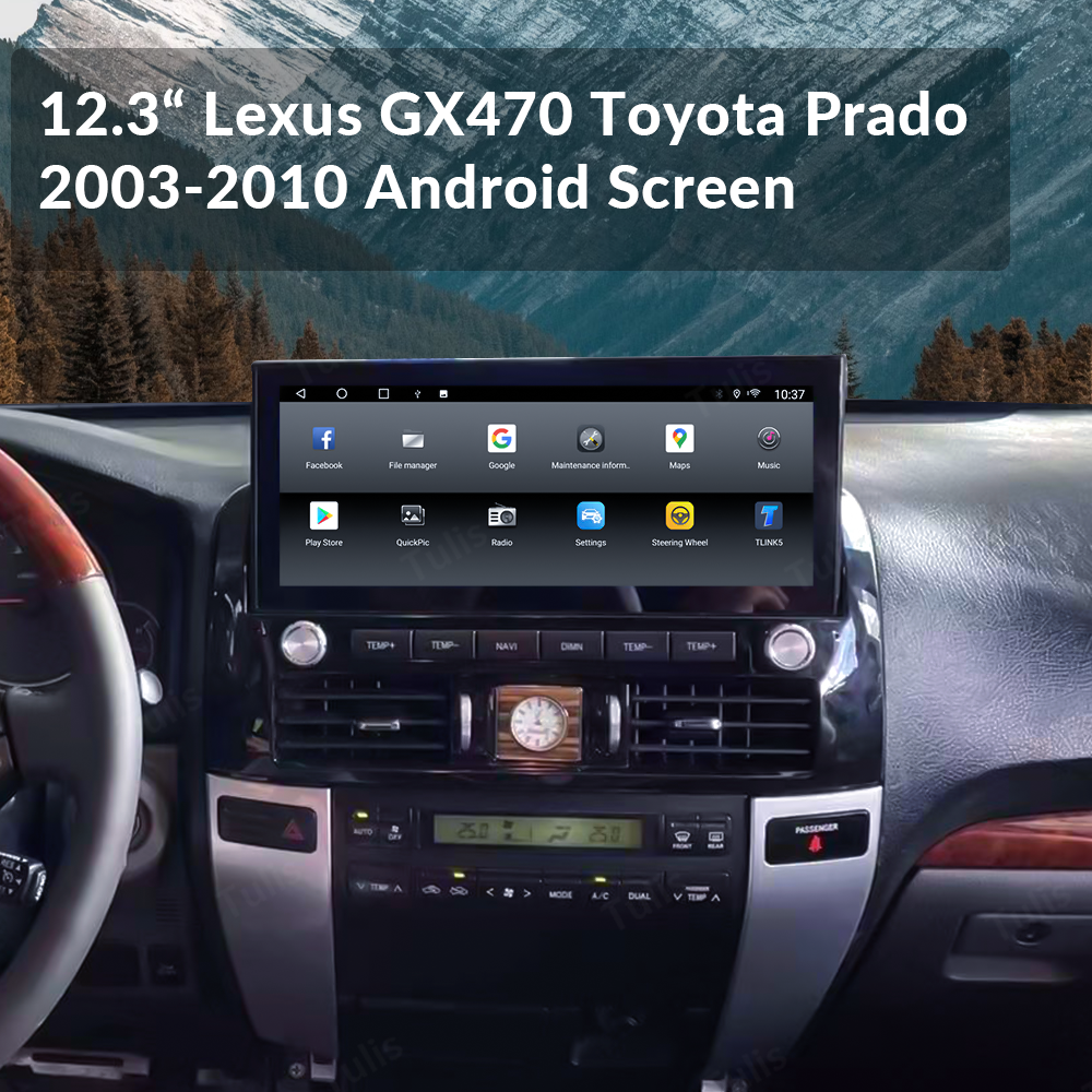 12.3“ Lexus GX470 Toyota Prado 2003-2010 Android Screen Navigation Car Radio With Carplay Android Auto