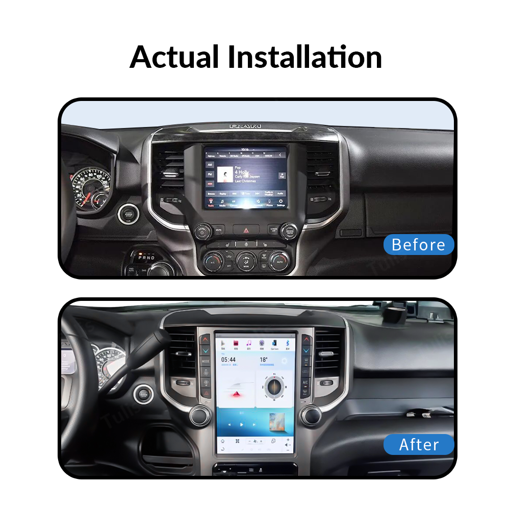 13.6“ Tesla Stlye Dodge Ram 2018-2020 Android Screen Navigation Car Radio With Carplay Android Auto