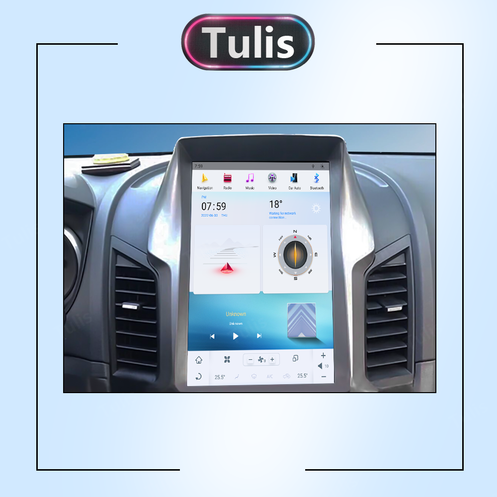 12.1'‘ Tesla Style Ford Ranger 2008-2014 Android Screen Navigation Car Radio With Carplay Android Auto