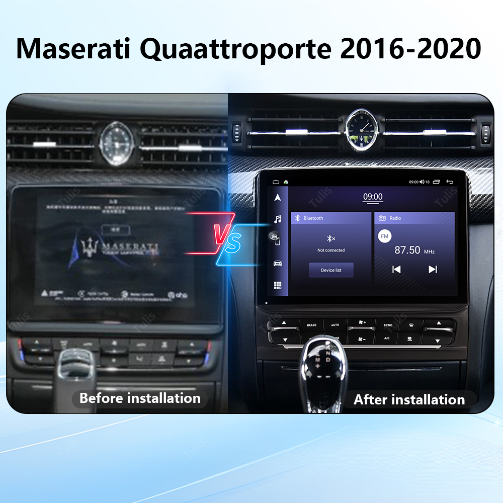 Tulis 12.3 Inch Android Touch Screen And AC Panel Car Radio Stereo DVD Player Multimedia Player For Maserati Quattroporte 2016-2020